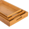 Bamboo Plate Set Multi-Functional Wood Serving Tray With Handle 