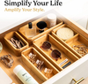 5-Piece Bamboo Drawer Organizer Set Large SmalUtensils 