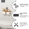 Bamboo Double Toilet Paper Holder With Convenience Shelf Tray