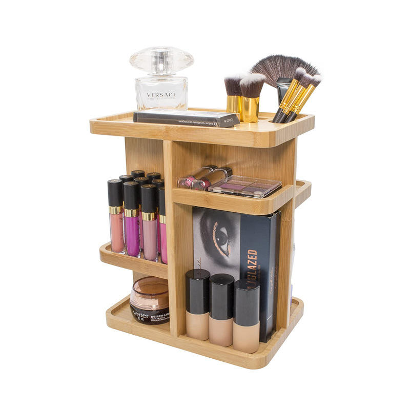 Bamboo Desktop Storage Shelf Standing Type Organizer 
