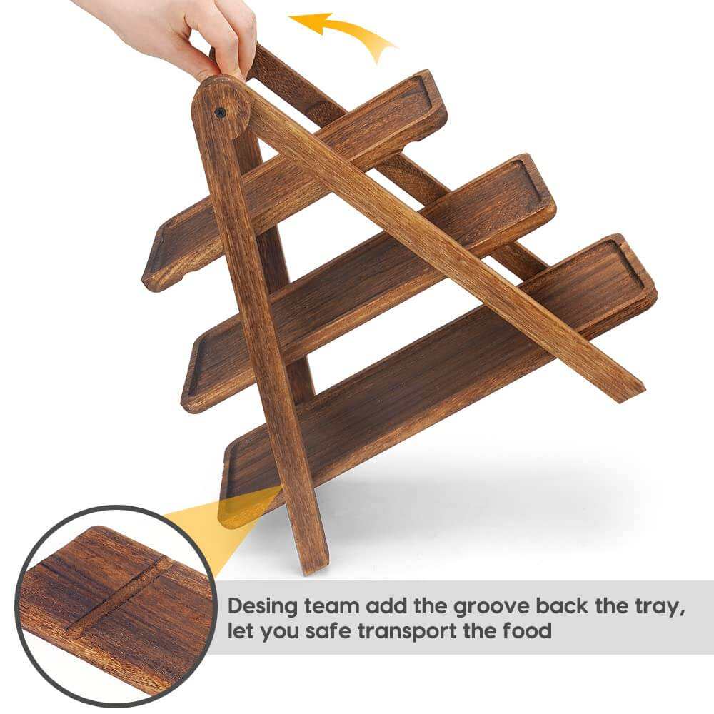 Factory Acacia Serving Trays Wooden Large Serving Platters for Food Wooden Tray for Charcuterie Appetizer Cheese Board