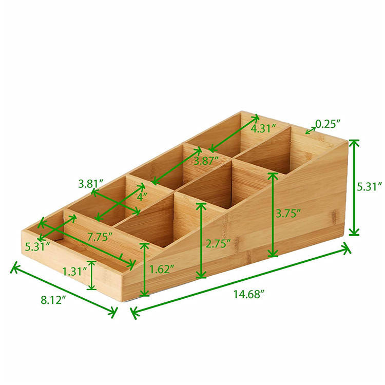 Bamboo Desktop Storage Organizer Holder for Coffee Pods