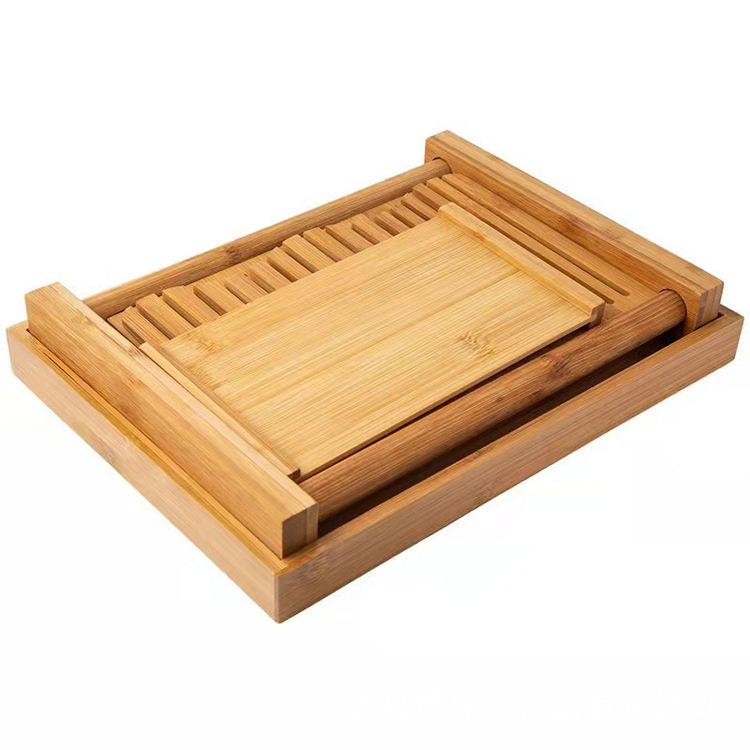 Bamboo Wood Bread Cutting Board Bread Slicer With Knife