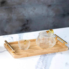 Bamboo Breakfast Wood Serving Tray With Metal Handle