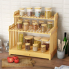Bamboo 3-Tier Countertop Spice Rack Oraanizer with 5 Drawer 