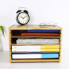 Bamboo File Organizer with 3 Adjustable Shelves