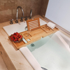 Bamboo bathtub caddy Premium Bathtub Tray Caddy Expandable Bath Tray Unique House Warming Gifts New Home Anniversary and Wedding Gifts for Couple