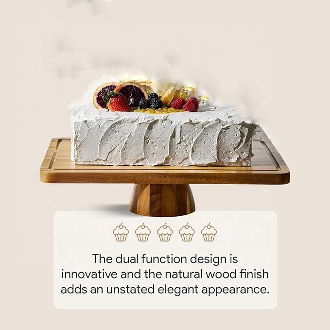 Acacia Wood Cake Stand
