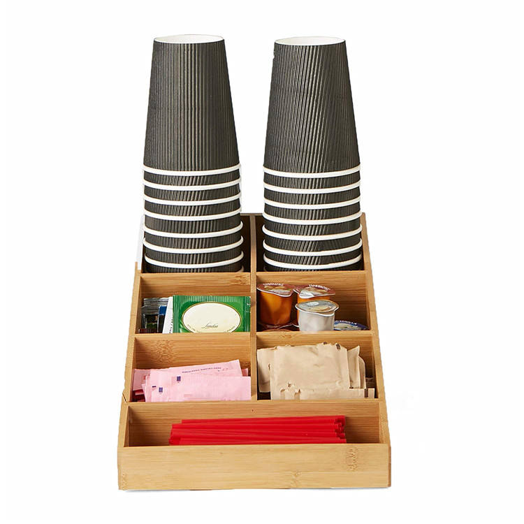 Bamboo Desktop Storage Organizer Holder for Coffee Pods
