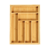 Bamboo Drawer Organizer Kitchen Utensi Cutlery Storage Tray 