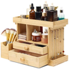Bamboo Makeup Storage Organizer Standing Cosmetics Box Stand 