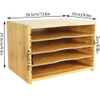 Bamboo File Organizer with 3 Adjustable Shelves