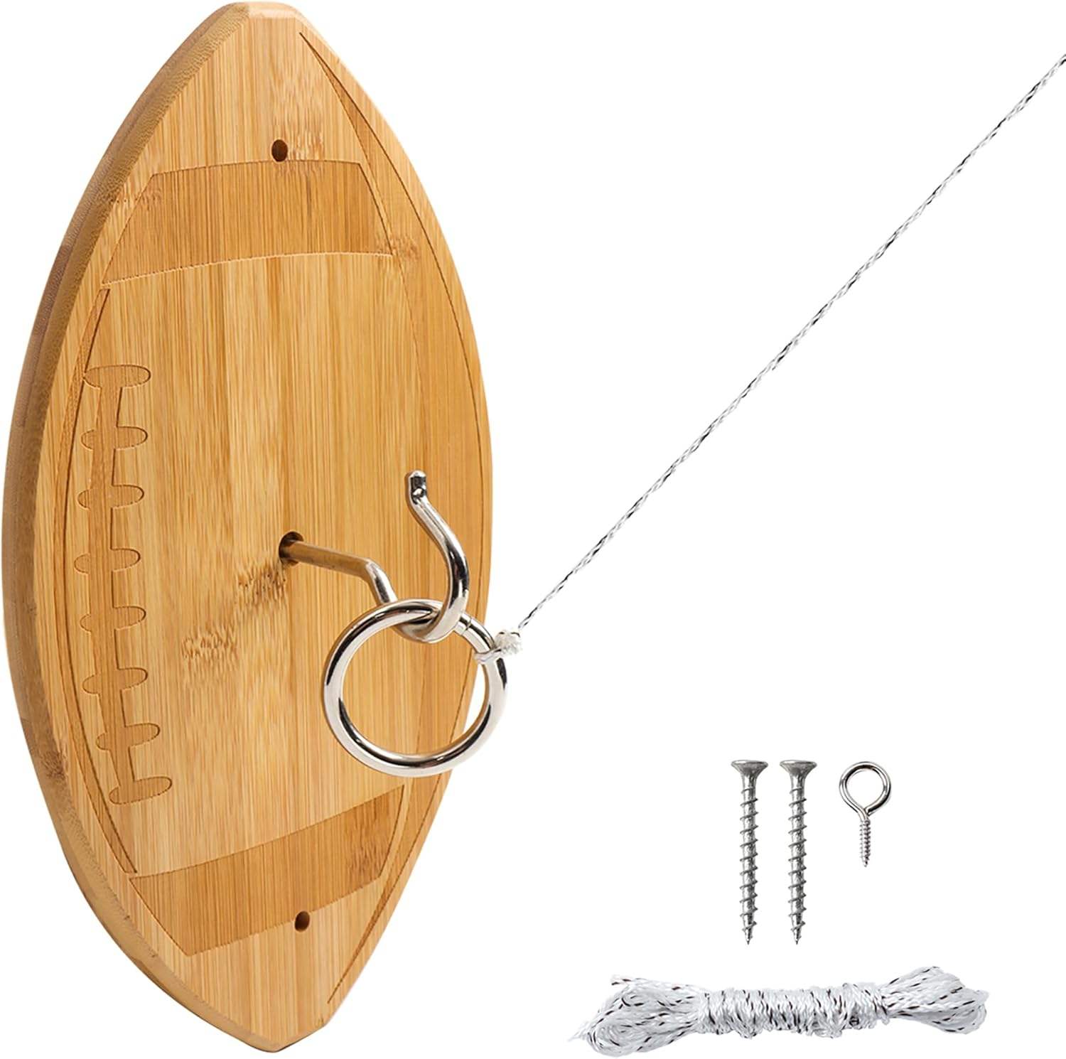 Bamboo Toss Hook and Ring Toss Game 