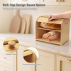 Bread Box High Quality Bamboo Roll-Top Double-Layer Freshness-Preserving Bread Storage for Homemade Bread Natural Breadbox Organizer