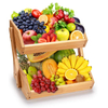 2-Tier Bamboo Countertop Fruit and Vegetable Storage Basket