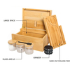 Bamboo Stash Box Rectangle Storage Rolling Tray Set 