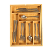 Bamboo Drawer Organizer Kitchen Utensi Cutlery Storage Tray 