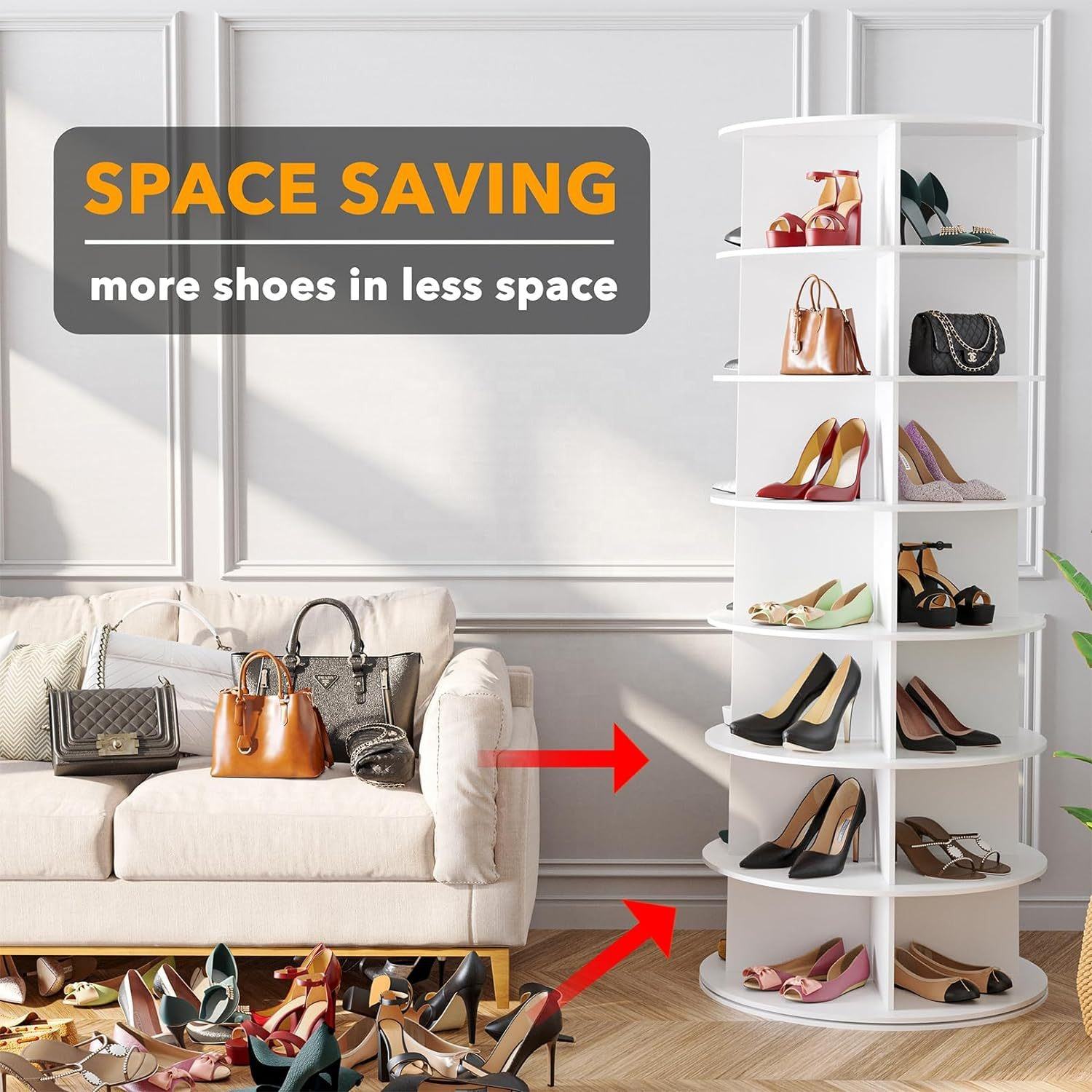 Rotating Shoe Rack with 360 Degree Circular 