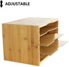 Bamboo File Organizer with 3 Adjustable Shelves