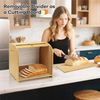 Bread Box High Quality Bamboo Roll-Top Double-Layer Freshness-Preserving Bread Storage for Homemade Bread Natural Breadbox Organizer