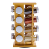 Bamboo Spice Organizer Rotating Spice Rack for Kitchen