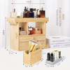 Bamboo Makeup Storage Organizer Standing Cosmetics Box Stand 