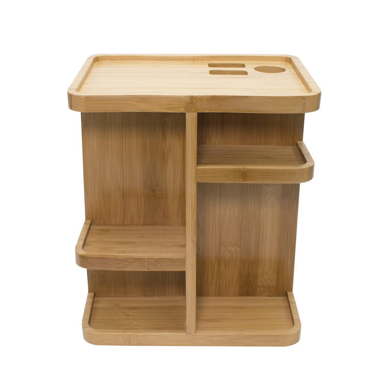 Bamboo Desktop Storage Shelf Standing Type Organizer 