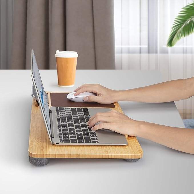 Bamboo Computer Desk Table Portabl Laptop Stand for Offce