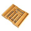 Bamboo Drawer Organizer Kitchen Utensi Cutlery Storage Tray 