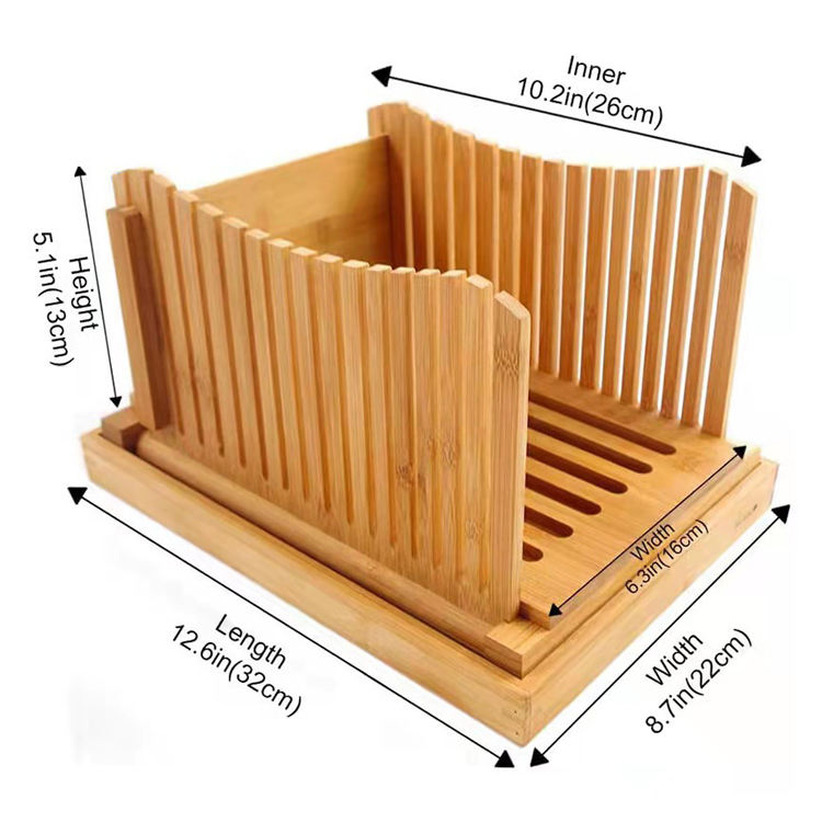 Bamboo Wood Bread Cutting Board Bread Slicer With Knife