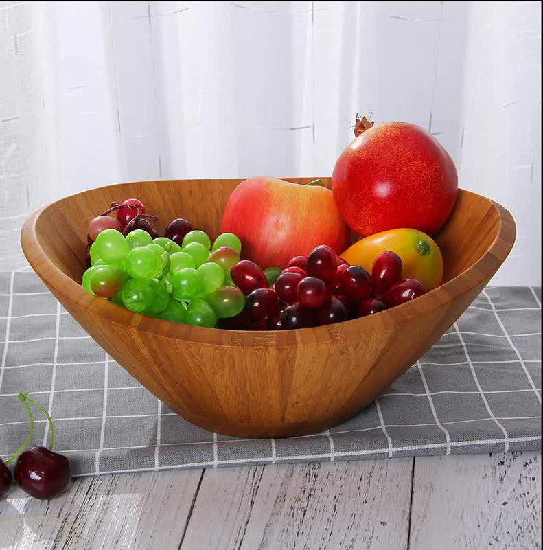 Acacia Wooden Serving Bowls with Serving Utensils 