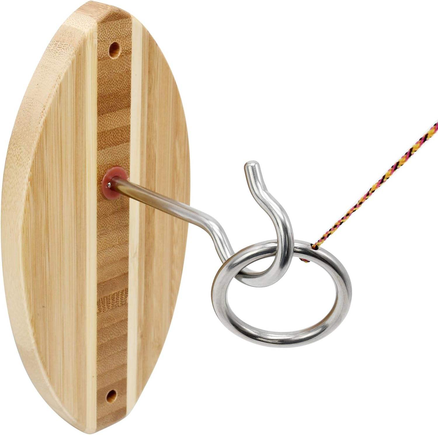 Bamboo Toss Hook and Ring Toss Game 