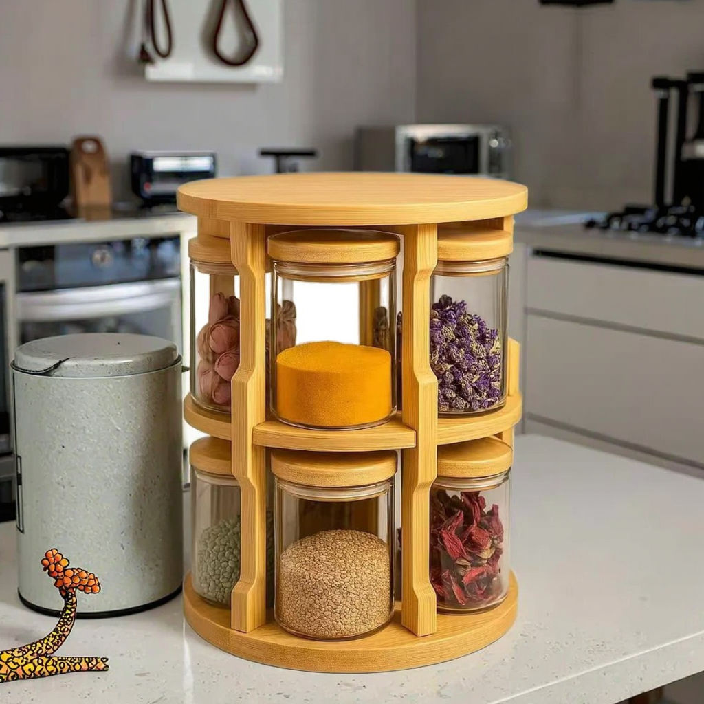 Spice Rack Organizer Kitchen New 2 Tier Bamboo Lazy Susan Organizer Revolving Spice Rack Organizer Tabletop Stand Hight Quality Spice Jar with Rack