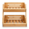 2-Tier Bamboo Countertop Fruit and Vegetable Storage Basket