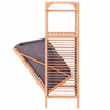 Laundry Hamper Bamboo Freestanding Basket Shelf