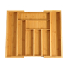 Bamboo Drawer Organizer Kitchen Utensi Cutlery Storage Tray 