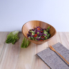 Acacia Wooden Serving Bowls with Serving Utensils 