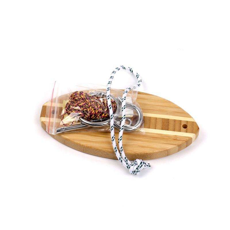 Bamboo Toss Hook and Ring Toss Game 