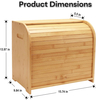 Bread Box High Quality Bamboo Roll-Top Double-Layer Freshness-Preserving Bread Storage for Homemade Bread Natural Breadbox Organizer