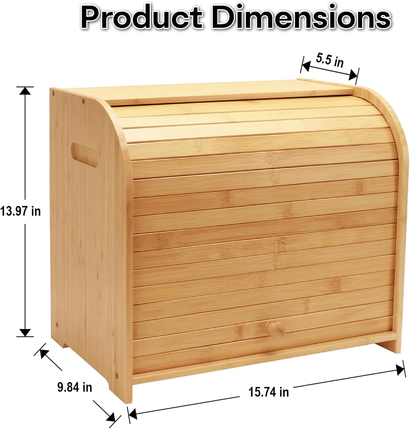 Bread Box High Quality Bamboo Roll-Top Double-Layer Freshness-Preserving Bread Storage for Homemade Bread Natural Breadbox Organizer