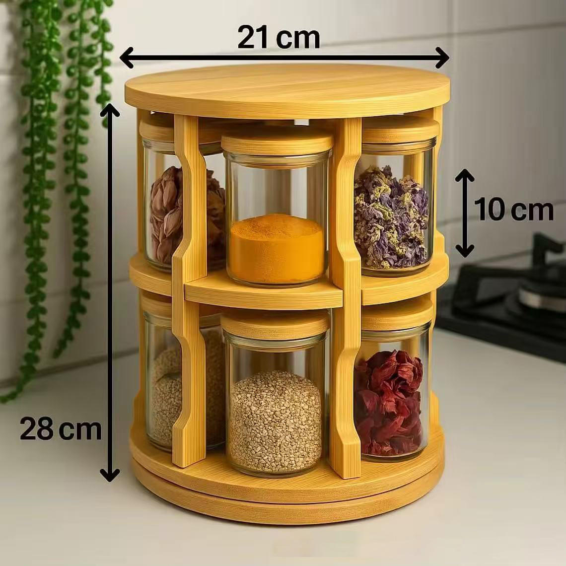 Spice Rack Organizer Kitchen New 2 Tier Bamboo Lazy Susan Organizer Revolving Spice Rack Organizer Tabletop Stand Hight Quality Spice Jar with Rack