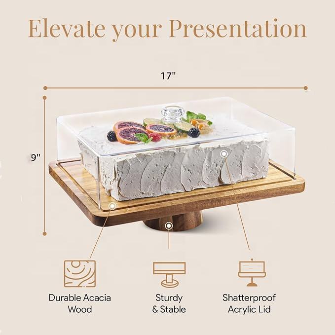 Acacia Wood Cake Stand