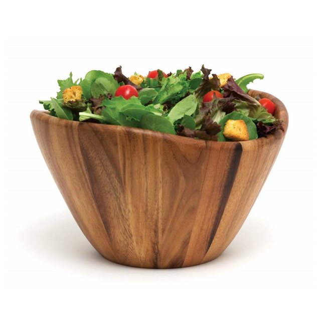 Acacia Wooden Serving Bowls with Serving Utensils 