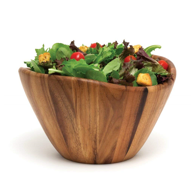 Acacia Wooden Serving Bowls with Serving Utensils 