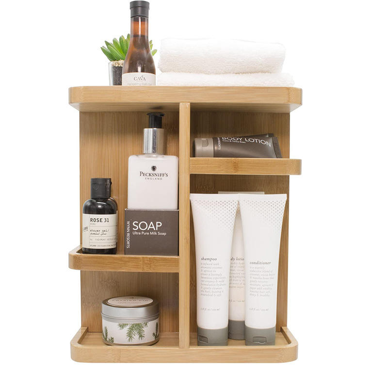 Bamboo Desktop Storage Shelf Standing Type Organizer 