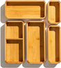 5-Piece Bamboo Drawer Organizer Set Large SmalUtensils 
