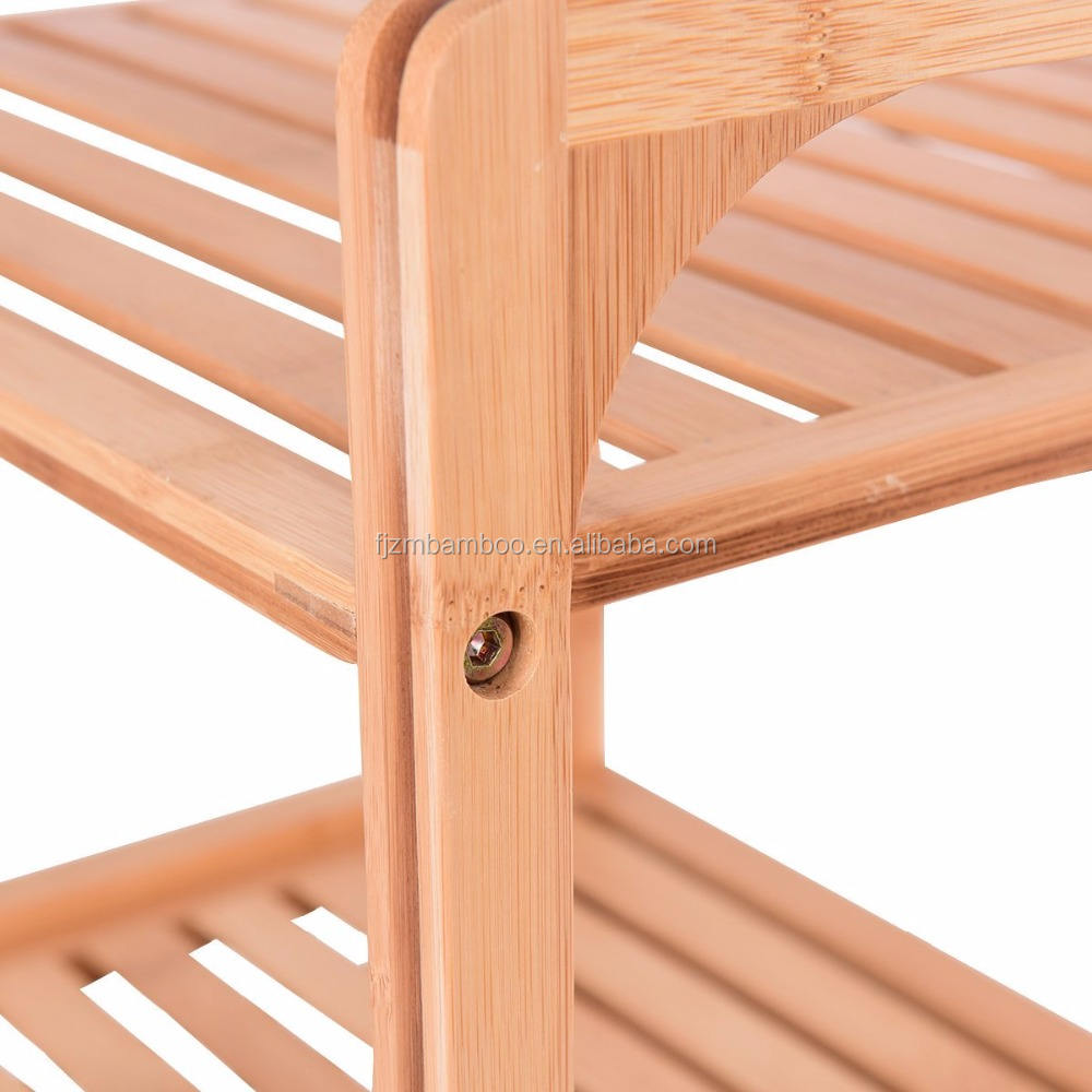 Laundry Hamper Bamboo Freestanding Basket Shelf