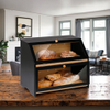Bamboo Double Layer Bread Box Kitchen Storage Food Bread Bin