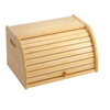 Premium Bamboo Bread Storage Box Rectangular Roll Top Container with Carved Design Pull-Out Drawer