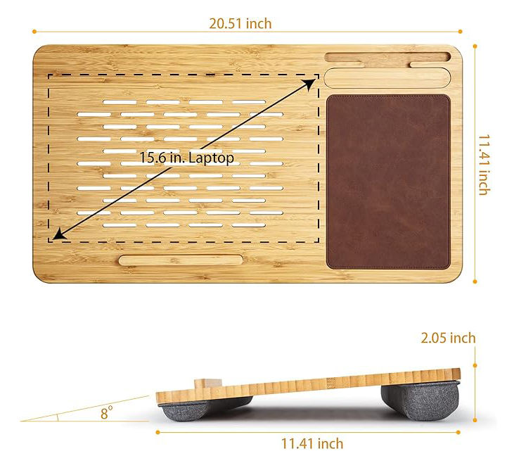 Bamboo Computer Desk Table Portabl Laptop Stand for Offce